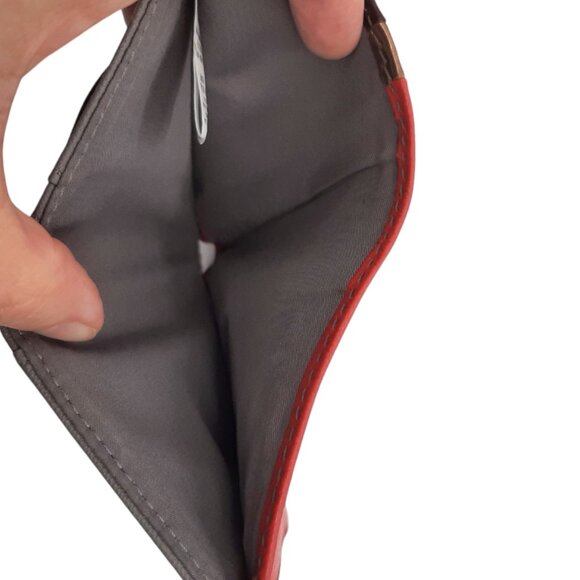 Fossil Madison Bifold Purple Rose Gold and Coral Faux Leather Wallet - Picture 5 of 9